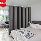 NICETOWN Room Divider Curtain Screen Partitions Full Length Room Partition Blackout Curtain Screen With Grommet Top (One Panel,10ft wide x 9ft long,Grey)