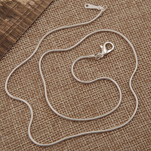 Bingcute 12Pcs 18inch 925 Silver Plated 1.2mm DIY Snake Chain Necklace with Lobster Clasps for Jewelry Making - Thumbnail 3