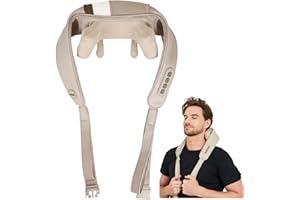 Mebak N1 Neck Massager with Heat, Shiatsu Neck and Shoulder Massager for Pain Relief Deep Tissue, Portable Kneading Massage Pillow