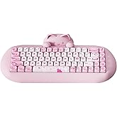 YUNZII C68 Silicone Cute Cat Mechanical Keyboard (Pink, Milk Switch) | Wireless Triple Mode BT5.0/2.4G/Wired, RGB Backlit NKRO, Cute Cat Silicone Ergonomic Design for Win/Mac