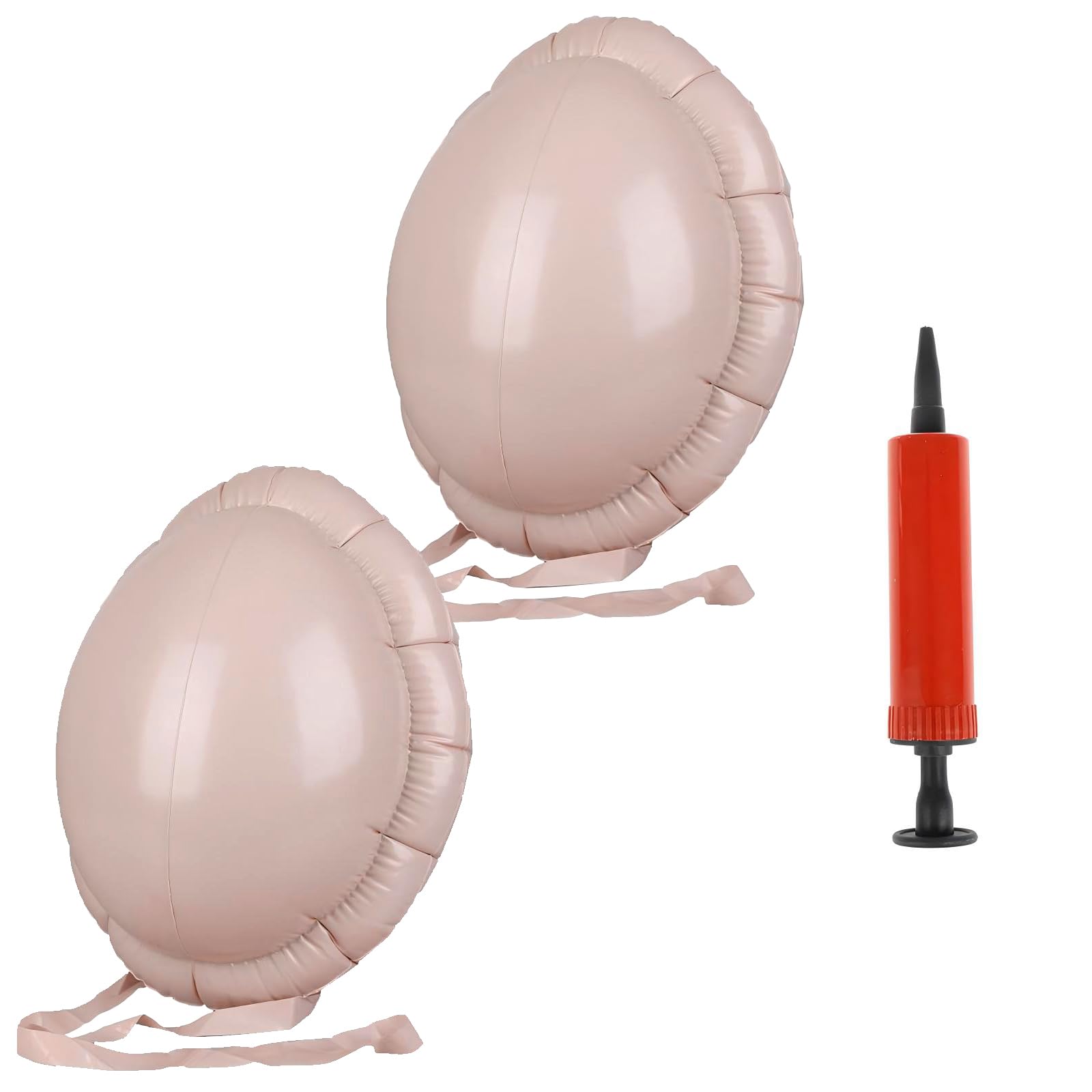 Photo 1 of 2 Packs Santa Claus Inflatable Big Belly Beer Belly Cosplay Props Pregnant Woman Fake Belly with Mini Inflator