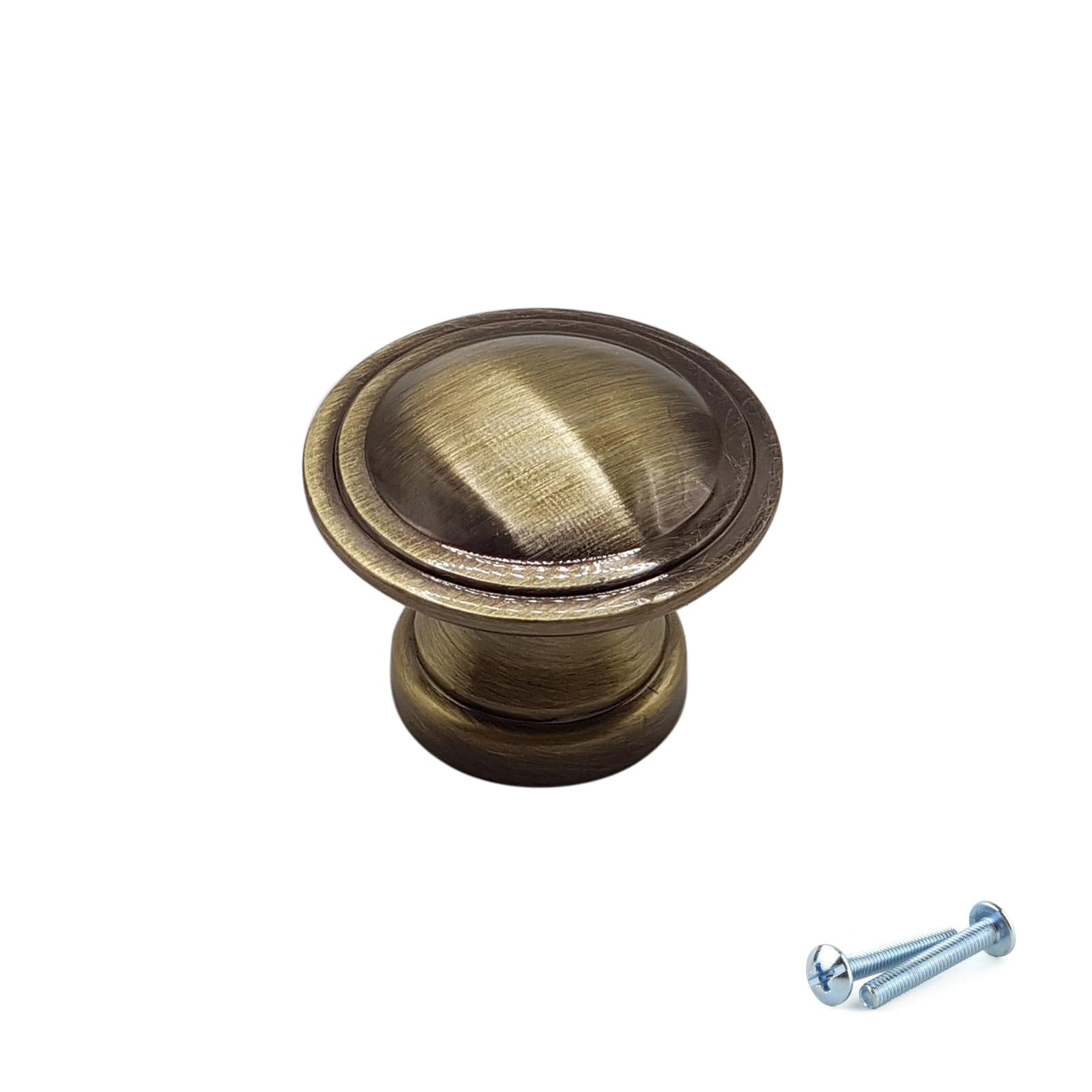M4TEC Kitchen Cabinet Handles for Bedroom Furniture Cupboard Door Handles, and Drawer Pull Handles – Kitchen Furniture Antique Brass Wardrobe Door Knobs. VE5 Series: 28 mm Pack of 10
