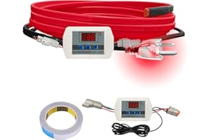 OEBLD Heat Tape for Water Pipes 6FT, Replaceable Smart Thermostat for Pipe Freeze Protection, Self-Regulating Roof Deicing Cable for Metal and Plastic Home Pipes