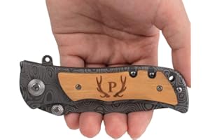 Fanfoobi Laser Engraved Pocket Knife with monogrammed from A-Z