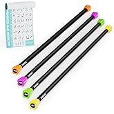 LIONSCOOL Barbell Weighted Workout Bar | Weight bar for exercise, solid steel build, slip-proof grip, anti roll ends, fit multiple exercises, stable &amp; well-packed