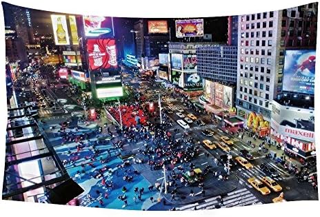 PUPBEAMO PRINTS Time Square Nyc The Center Of The World Except For Scotman'S - Wall Tapestry Art For Home Decor Wall Hanging Tapestry 60x40 Inches