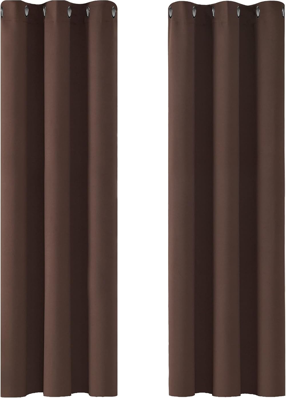 Deconovo Thermal Eyelet Curtains Blackout Chocolate 42 x 72 in 2 Panels