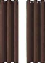 Deconovo Thermal Eyelet Curtains Blackout Chocolate 42 x 72 in 2 Panels