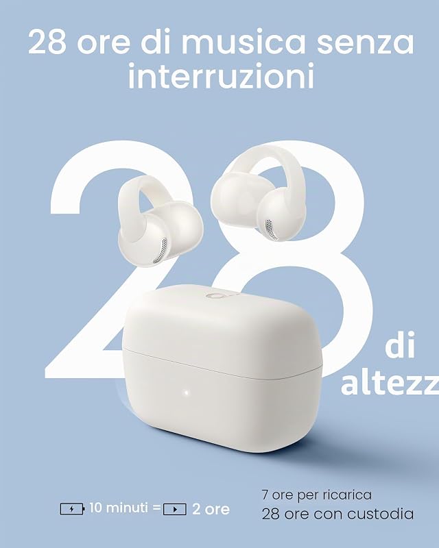 C50i di Anker, Cuffie Bluetooth Open-Ear Clip-On, FlexiClip