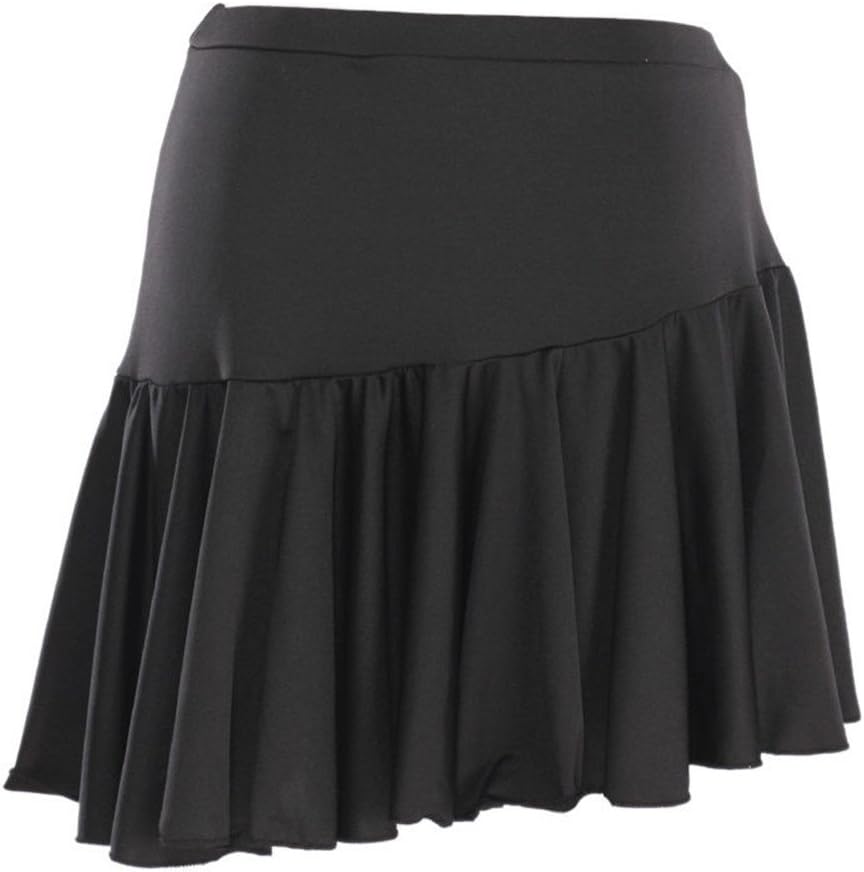 New Latin Cha cha Salsa Ballroom Dance Mini Skirt Training Dance Skrit Black, red Color (Black)