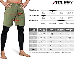 Men's 2 in 1 Running Pants, Gym Workout Compression