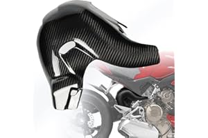 SEPPDMV Carbon Fiber Exhaust Guard Cover Heat Shield Modified Fairing for Ducati Panigale V4 V4S 2021 2022 (EURO 5 Original Exhaust System) (Glossy 2 * 2 twill)