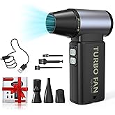 Compressed Air Duster-100000RPM Electric Air Duster for PC&Keyboard Cleaning,4-Speed Cordless Turbo Fan Rechargeable Reusable Compressed Air Blaster, Air Bed, Outdoors, Home