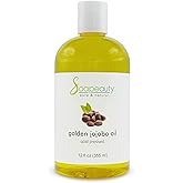 Soapeauty Golden Jojoba Oil | 100% Pure & Natural | Unrefined, Cold Pressed, Hexane Free | Moisturizing Oil for Skin, Face, Hair & Nails | 12 fl oz