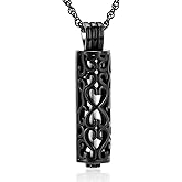 shajwo Cylinder Urn Necklace for Ashes for Women Men Cremation Jewelry Keepsake Memorial Human Pet Ashes Pendant