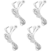 LiteTour 4 Count TENS Wires 3.5mm Plug to 3.5mm Snap Electrode Lead Wires | For TENS Unit Electrodes, Please Check Plug Size &ndash; 3.5mm Plug Only