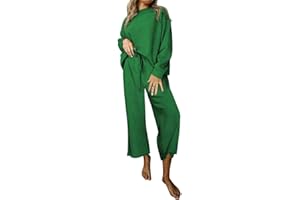 SHEWIN Women's 2 Piece Outfits Sweatsuit Casual Long Sleeve Pullover Tops and Drawstring Wide Leg Pants Lounge Sets
