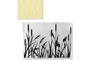 HYING 3-D Textured Impressions Reed Grass Embossing Folder, Background Plastic Embossing Folder Template for Card Making Scrapbooking Paper Craft Album Stamps DIY Décor