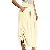 HOTIAN Women's Palazzo Pants Summer Boho Wide Leg High Waisted Casual Harem Pant with Pocket