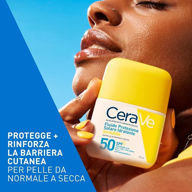 Fluido Viso Idratante Invisibile SPF50, Pelli Normali e Secche, 50ml