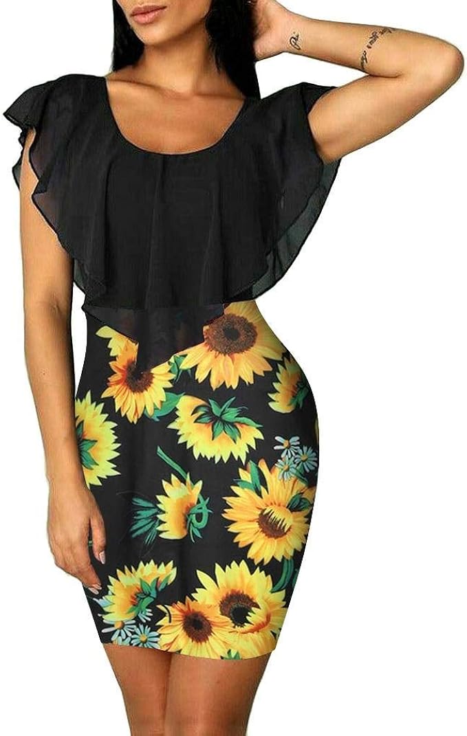 sunflower bodycon dress