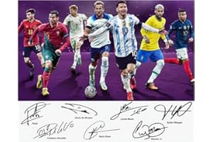IKONIC FOTOHAUS Cristiano Ronaldo Lionel Messi Neymar Jr Kane Pedri Mbape Soccer Superstars Signed Photo Autograph Print Wall Art Home Decor