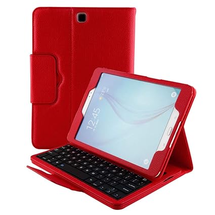 Abnehmbare Tastatur Hülle für Samsung Galaxy Tab A 9.7 SM-T550 Smart Cover Schutzhülle Premium Leder Folio Magnetische Abnehm