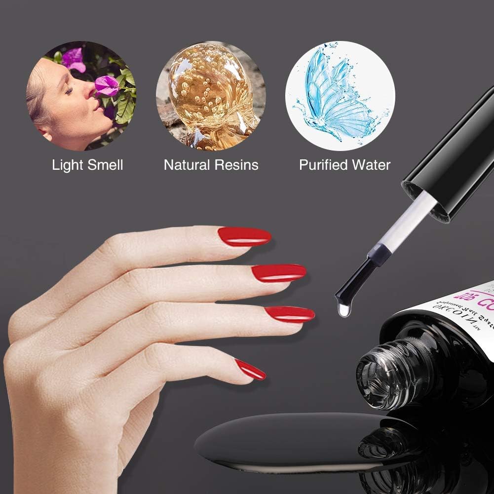 OKCOIN No Wipe Top Coat and Base Coat Set, 10ml UV LED Soak Off High Glossy and Shiny Finish New Upgraded Formula Long-Lasting Base Top Coat for Home DIY and Nail Salon: Health & Personal Care