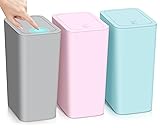 RTWDKFQ 3 Pack Bathroom Small Trash Can with