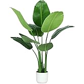 Bird of Paradise Plant Artificial 4ft,Faux Plants Indoor Tall with 8 Trunks - The Perfect Indoor Silk Floor Plant for Home Decor in Living Room, Office, and Bedroom (4FT Bird of Paradise)