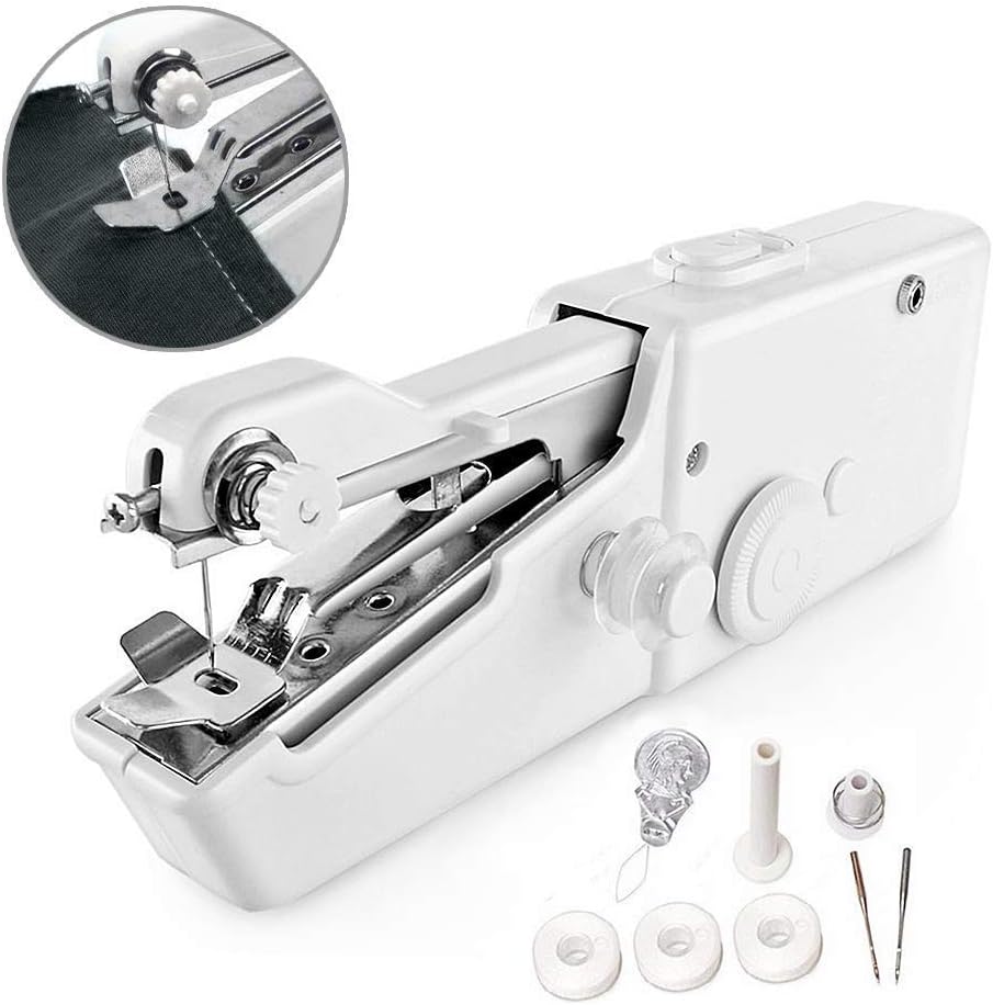 Awekris Stitch Sewing Machine Portable Manual Sewing Machine, Mini Handheld Sewing Machine for Home Travel Stitching Quick Repairs, Fabric Sewing, DIY, Suit for Kids &Adult