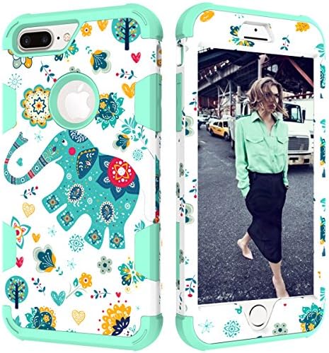 iPhone 7 Plus Case - SOWOKO Hybrid Heavy Duty Drop Protection Shockproof Full-Body Protective Case Cover for Apple iPhone 7 Plus 5.5 inch - Mint Green