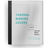Binditek 20 Pack Thermal Binding Presentation Covers, 1/16 Inch Spine Holds 15 Sheets, Ultra Clear Front Cover, Black Paper B