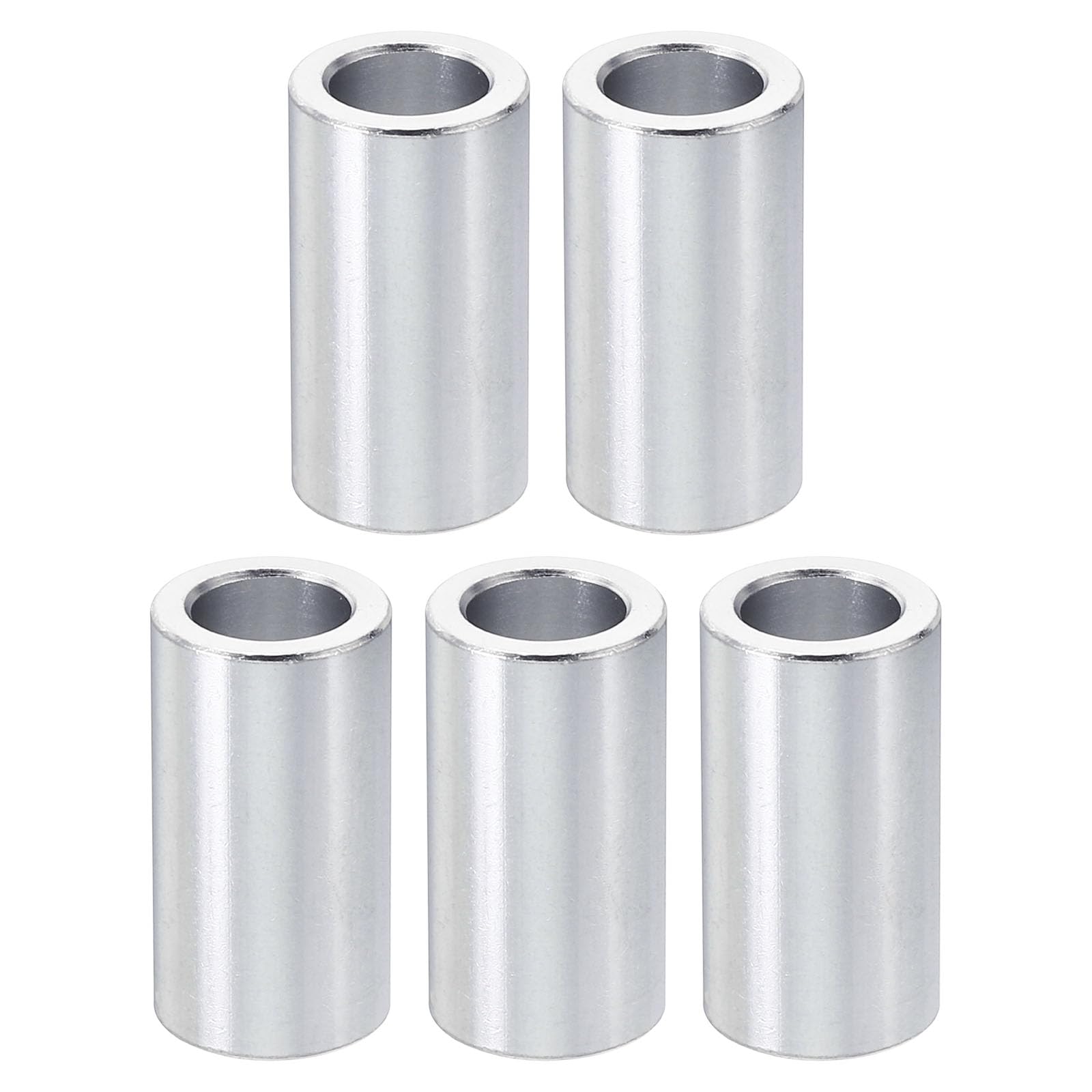 PATIKIL M10 Aluminum Spacers, 5 Pcs Metal Spacer Aluminum 10.2mm ID x 16mm OD x 30mm L Aluminum Spacer Screw Standoff Round for 3/8" M10 Screw Bolts