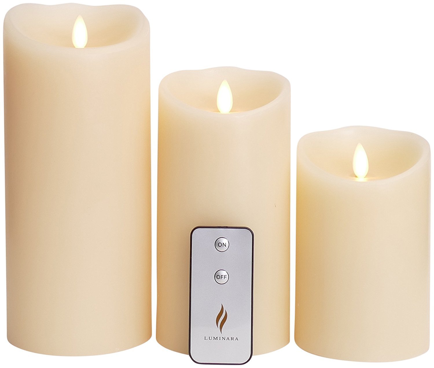Beautiful Flameless Candle with Remote & Timer Set of 3pcs Futuristic
