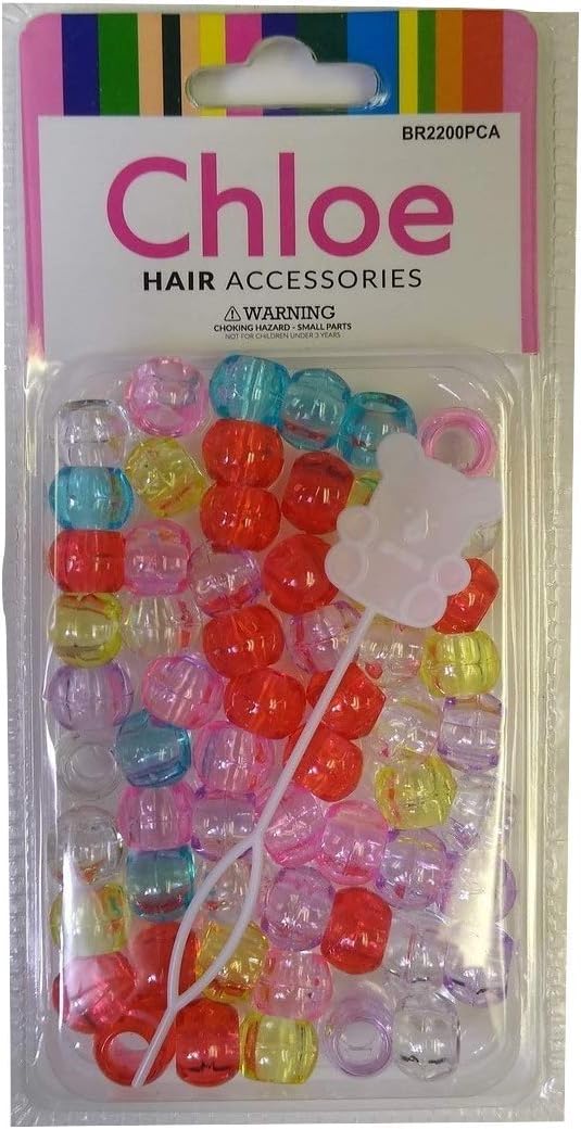 Chloe Hair Beads Round Shape (Pastel Crystal Assorted)