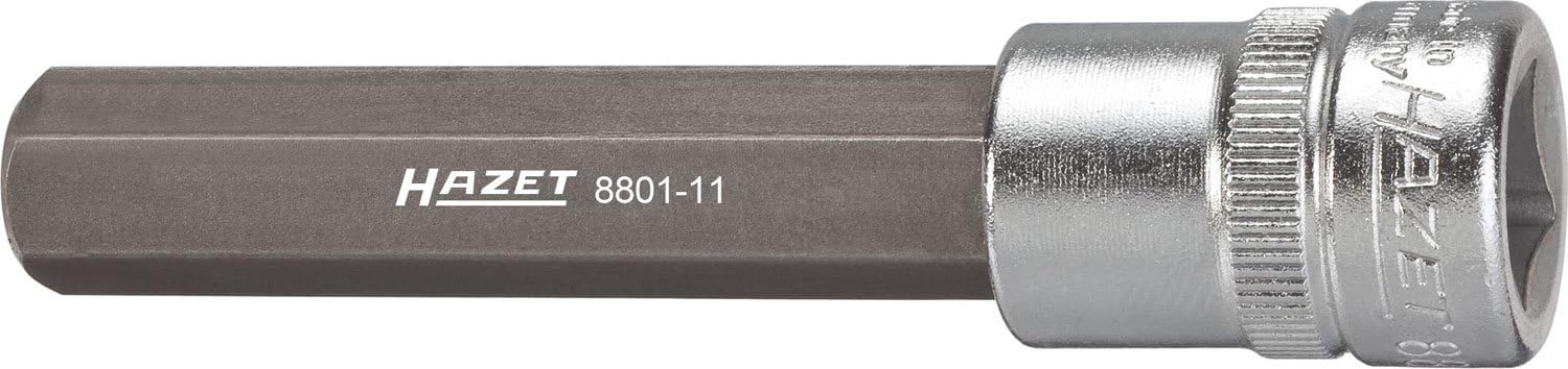HAZET 8801-11 Hexagon Profile Screwdriver Socket - CVD-Tin Coated, 11 mm (Schlüsselweite)