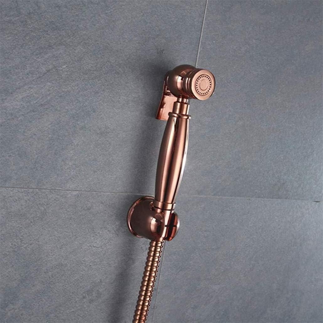 Toilet Irrigator Spray Gun High Pressure Faucet Single Cold Water Toilet Angle Valve Hand-held Sanitary Shower Head Car Wash Pet Sprayer (Color : Rose Gold C)