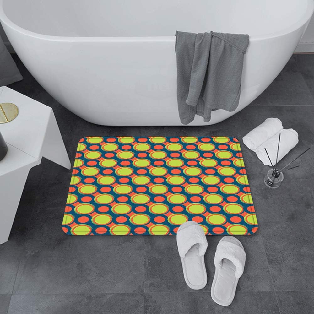 Alfombrilla de Baño Antideslizantes de 60X100 cm,Patrón Retro, Manchado