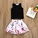 Sunbona 2pcs Toddler Baby Girls Sleeveless T Shirt Tops+Floral Skirt Dress Summer Princess Casual Party Outfit Clothes (Black, 5T(4~5years))