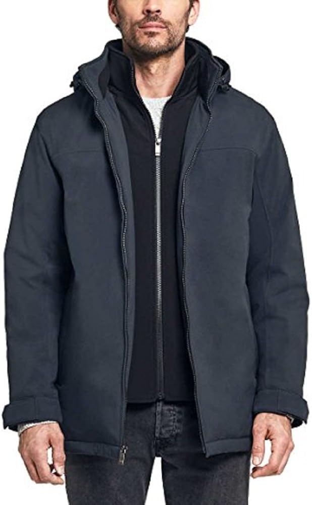 Weatherproof Men's Ultra Tech Men's Jacket Fleece Bib Removable Hood at