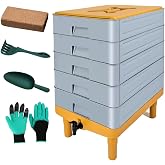 TOP XIAN 5-Tray Worm Composter,100L WormCompost Bin for Vermicomposting Starter, Indoor &amp; Outdoor Worms Farm Composting Bin, Worm Compost Bin for Recycling Food Waste
