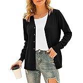 VIISHOW Women's V Neck Button Down Knitwear Long Sleeve Soft Basic Knit Cardigan Sweater