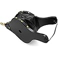 AMAGABELI GARDEN & HOME Fireplace Bellows 15.5"x 7" Large Wood Air Blower Cast Nozzle for Outdoor Camping BBQ Grill Chimney Hand Bellow Pump Pit Barbeque Fire Tools Accessories (Black)