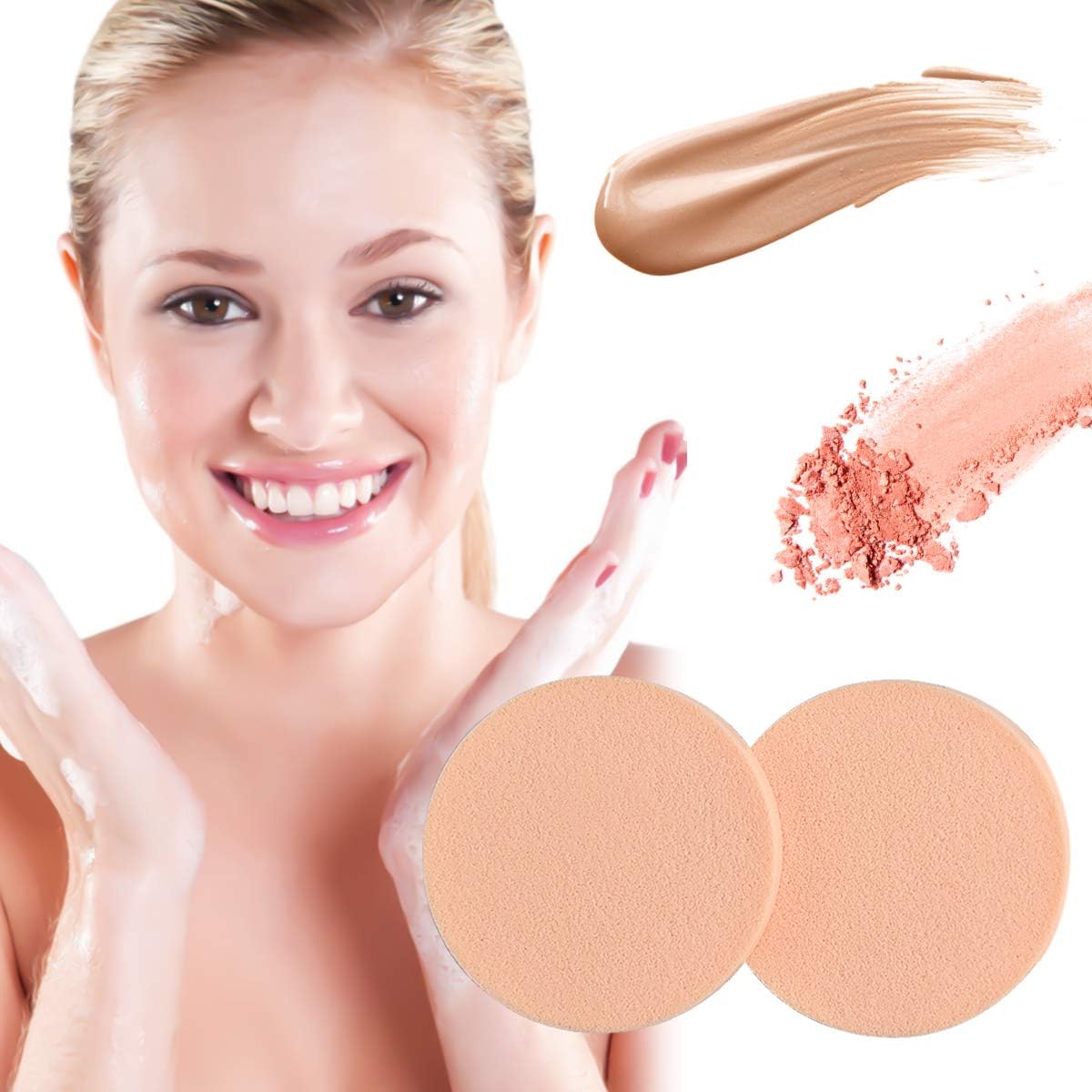 Dokpav 12 Pack Complexion Makeup Sponge, Face Paint Sponge Set, Round Sponge Puff for Liquid Foundation Creams, and Powders - Image 4