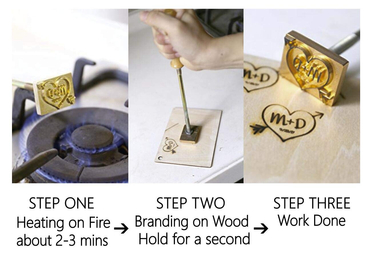 Custom Logo Wood Branding Iron, Leather Iron Stamp,Wood Iron/Wedding Gift,Handcrafted by Design (1