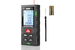 atolla Laser Measure 196Ft, Digital Laser Distance Meter with 2 Bubble Levels,Portable M/in/Ft Unit Switching Backlit LCD, Me