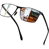 UXAOSVME Progressive Multifocus Reading Glasses Anti Blue Light Photochromic/Bifocal Reading Glasses for men UV Protection