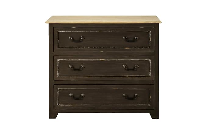 Aprodz Mango Wood Storage Cabinet Natal Chest of 3 Drawers Furniture for Living Room | Birch