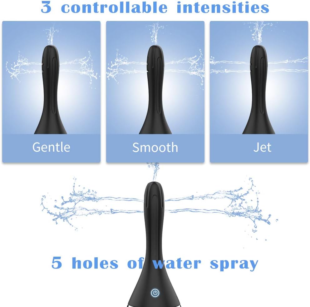 Automatic Electric Enema Bulb with 3 Speeds, Adorime Rechargeable Anti Back-Flow Enema Douche for Men Women Colon Cleansing, Silicone Douche Cleaner Enema Kit Douche Bottles 12oz: Health & Personal Care